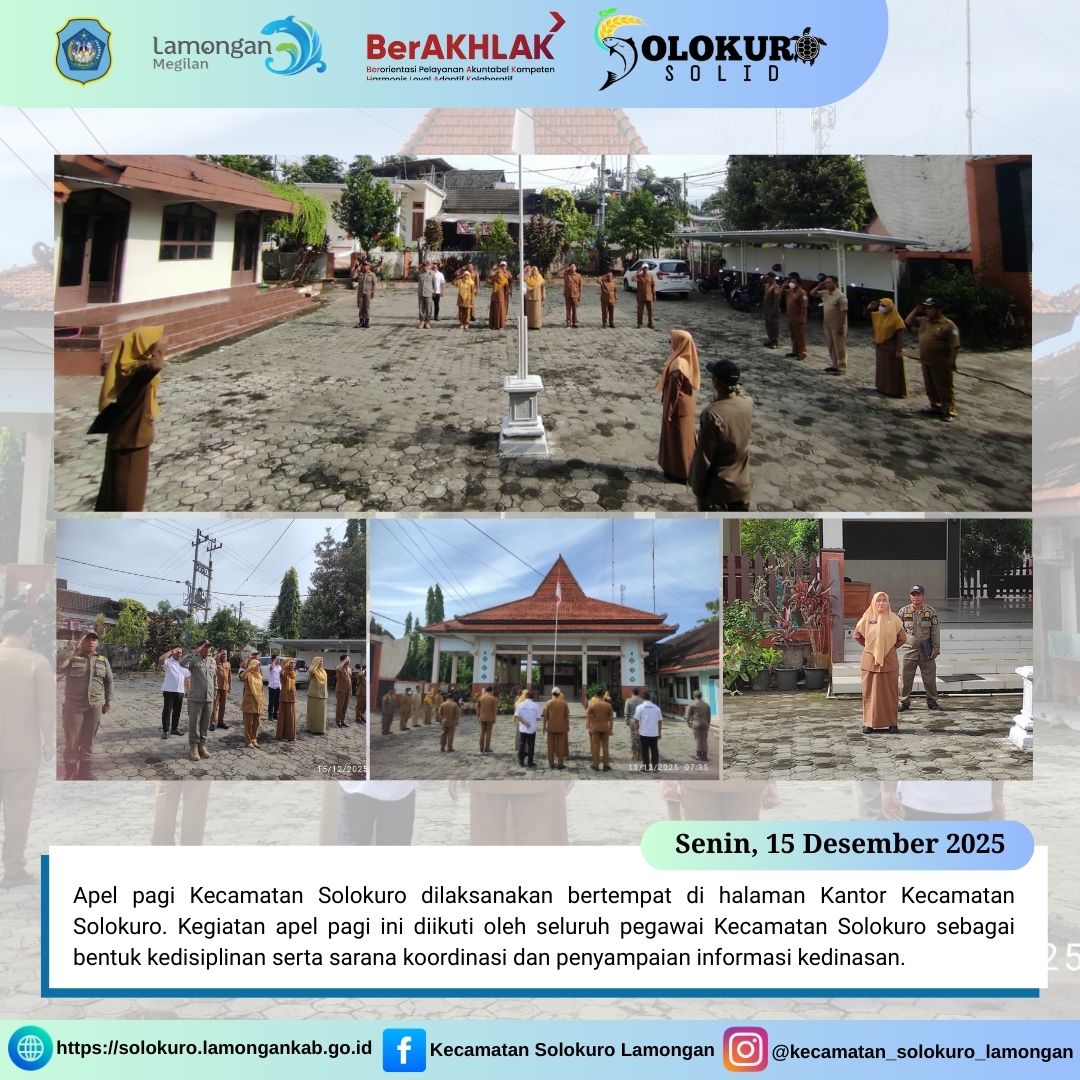 Foto: APEL PAGI KECAMATAN SOLOKURO, SEKCAM SAMPAIKAN AMANAT DAN DOA BERSAMA