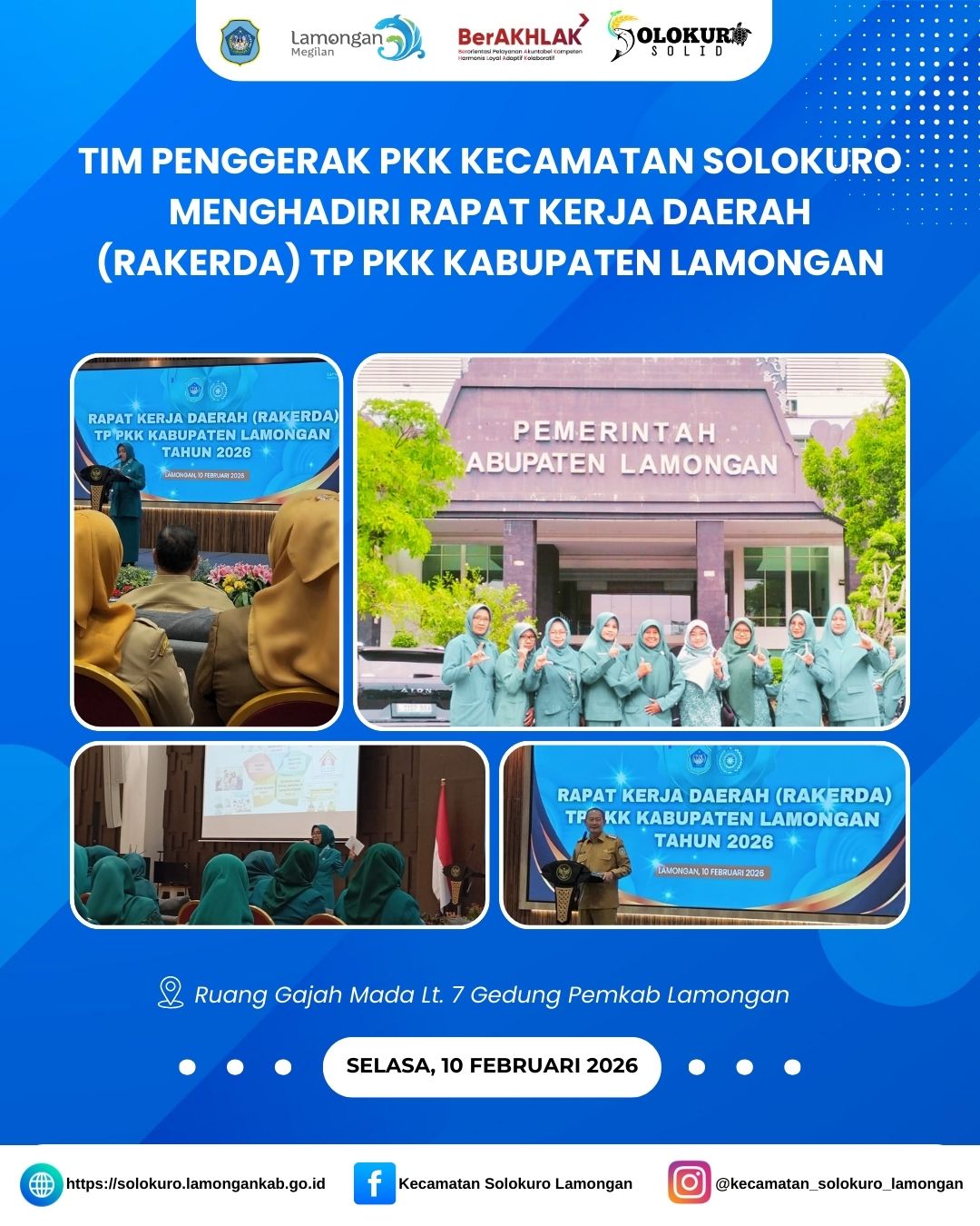 Foto: TIM PENGGERAK PKK KECAMATAN SOLOKURO MENGHADIRI RAPAT KERJA DAERAH (RAKERDA) TP PKK KABUPATEN LAMONGAN