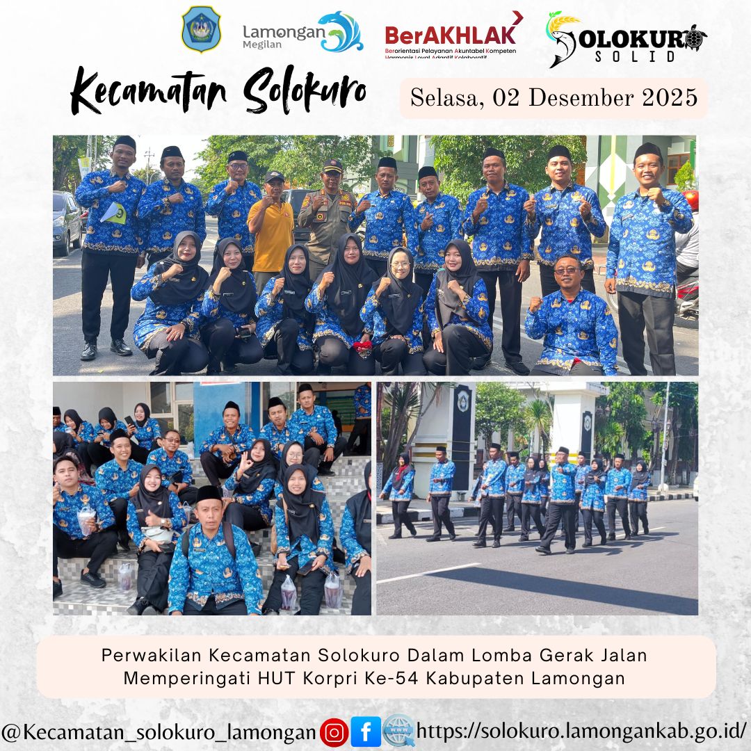 Foto: KECAMATAN SOLOKURO IKUTI LOMBA GERAK JALAN HUT KORPRI KE-54 KABUPATEN LAMONGAN