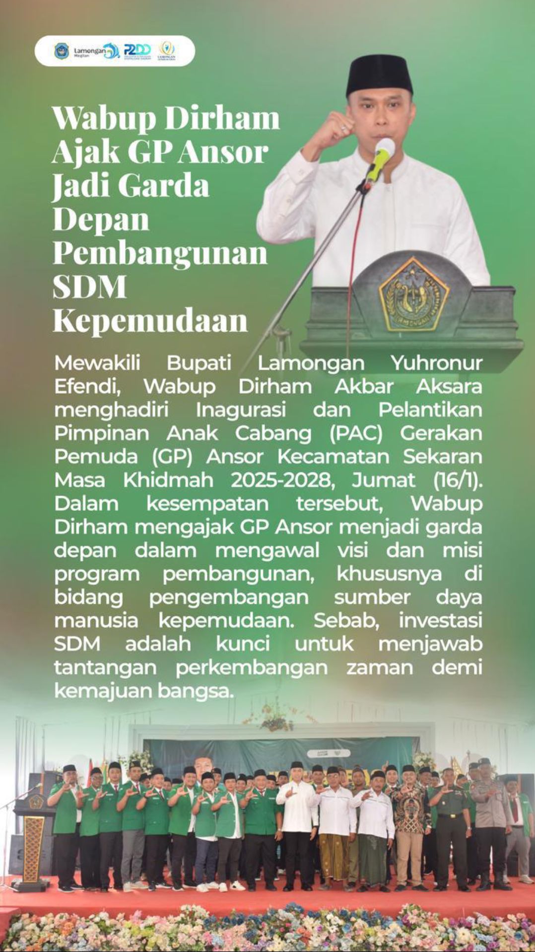 Foto: WABUB AJAK ANSOR JADI GARDA DEPAN PEMBANGUNAN SDM KEPEMUDAAN
