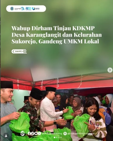 Foto: WABUP DIRHAM TINJAU KDKMP DESA KARANGLANGIT DAN KELURAHAN SUKOREJO, GANDENG UMKM LOKAL
