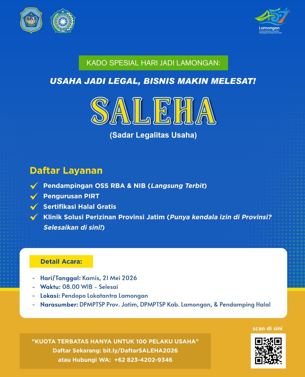 Foto: SALEHA USAHA JADI LEGALBISNIS MAKIN MELESAT