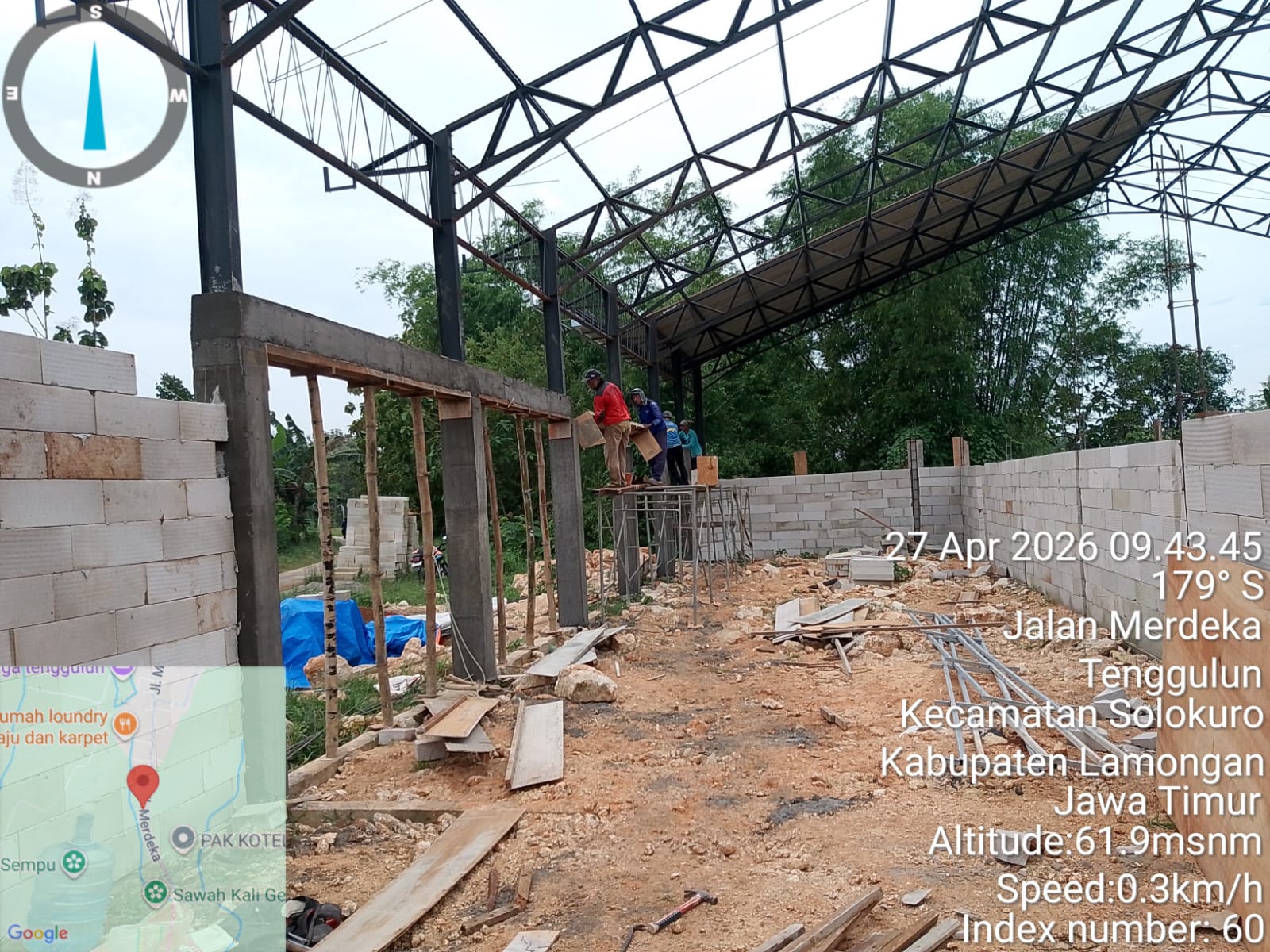 Foto: Progres Pembangunan Gerai KDKMP Desa Tenggulun Senin 27 April 2026