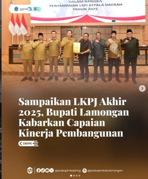 Foto: Sampaikan LKPJ Akhir 2025, Bupati Lamongan Kabarkan Capaian Kinerja Pembangunan