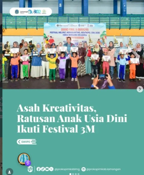 Foto: Asah Kreativitas, Ratusan Anak Usia Dini Ikuti Festival 3M