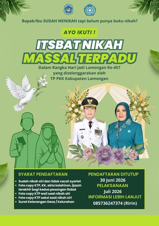 Foto: AYO IKUTI ITSBAT NIKAH MASSAL TERPADU