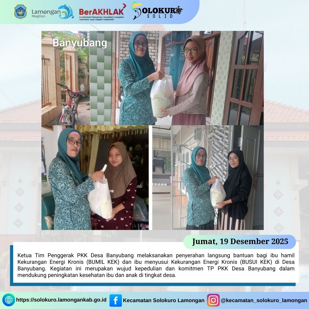 Foto: PENYERAHAN LANGSUNG BANTUAN UNTUK BUMIL KEK DAN BUSUI KEK DI DESA BANYUBANG