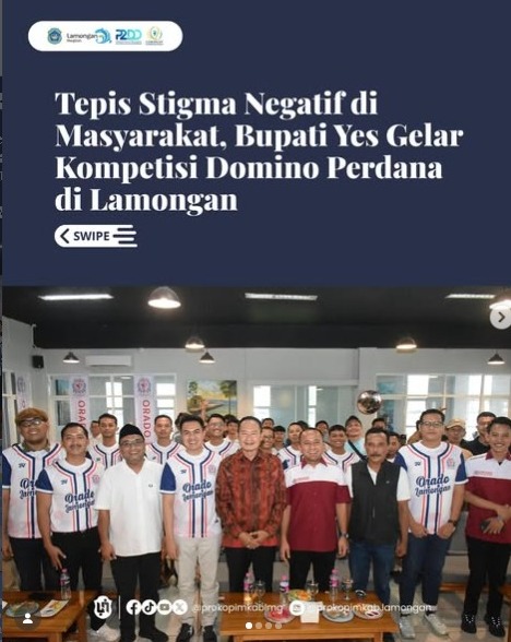 Foto: Tepis Stigma Negatif di Masyarakat, Bupati Yes Gelar Kompetisi Domino Perdana di Lamongan