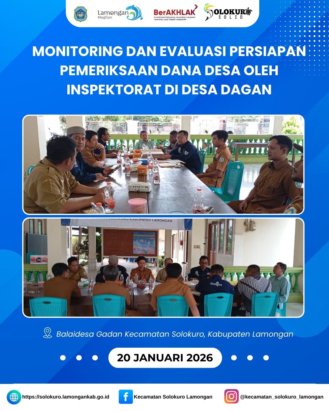 Foto: MONITORING DAN EVALUASI PERSIAPAN PEMERIKSAAN DANA DESA OLEH INSPEKTORAT DI DESA DAGAN