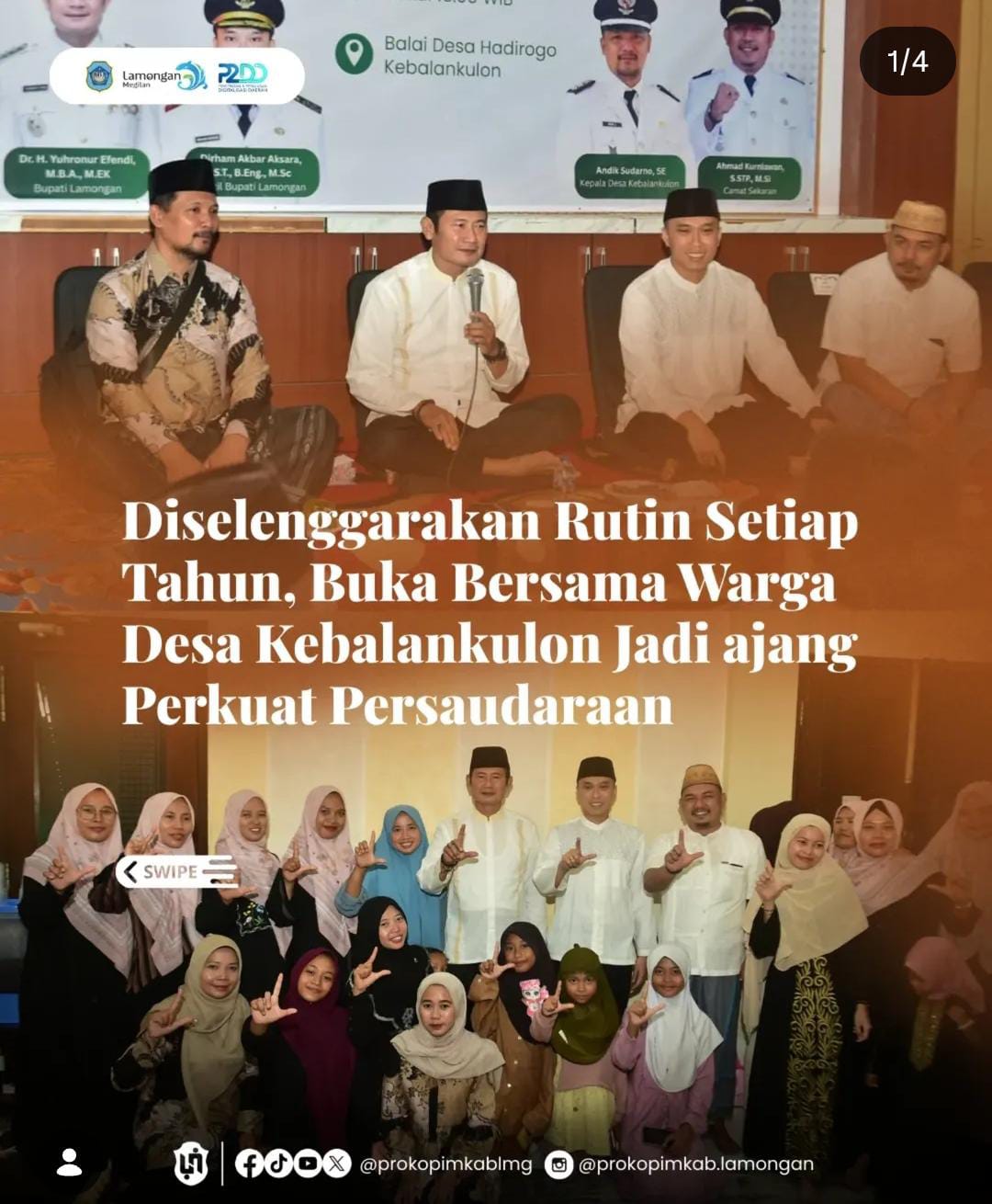 Foto: Diselenggarakan Rutin Setiap Tahun, Buka Bersama warga Desa Kebalankulon Jadi Ajang Perkuat Persaudaraan