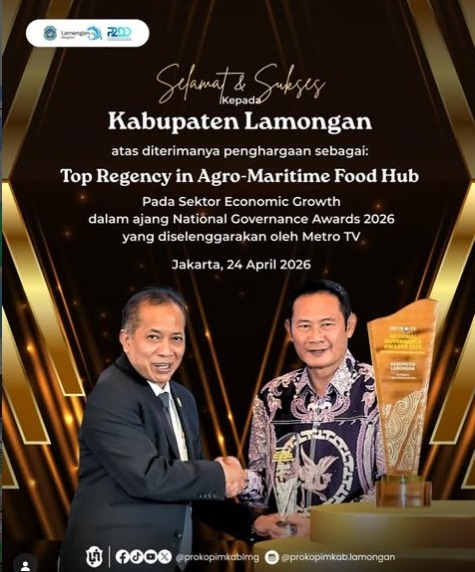 Raih Penghargaan Tingkat Nasional, Lamongan Jadi Top Regency in Agro-Maritime Food Hub 2026