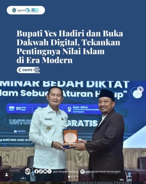 Foto: Bupati Yes Hadiri dan Buka Dakwah Digital, Tekankan Pentingnya Nilai Islam di Era Modern