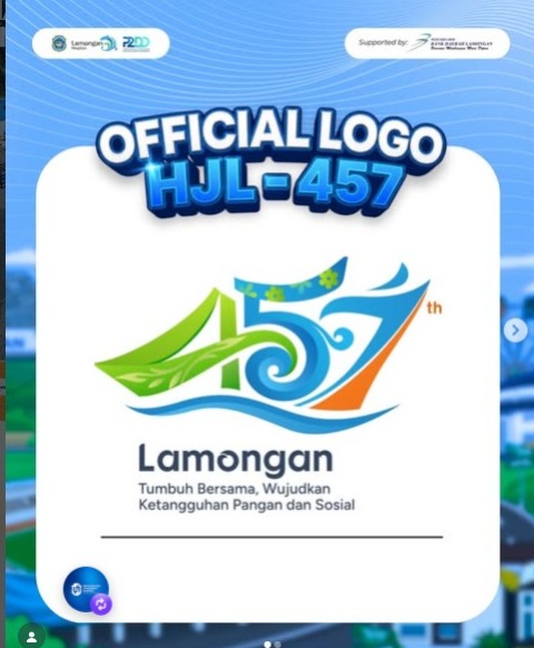 Foto: LOGO RESMI HARI JADI LAMONGAN (HJL) KE-457