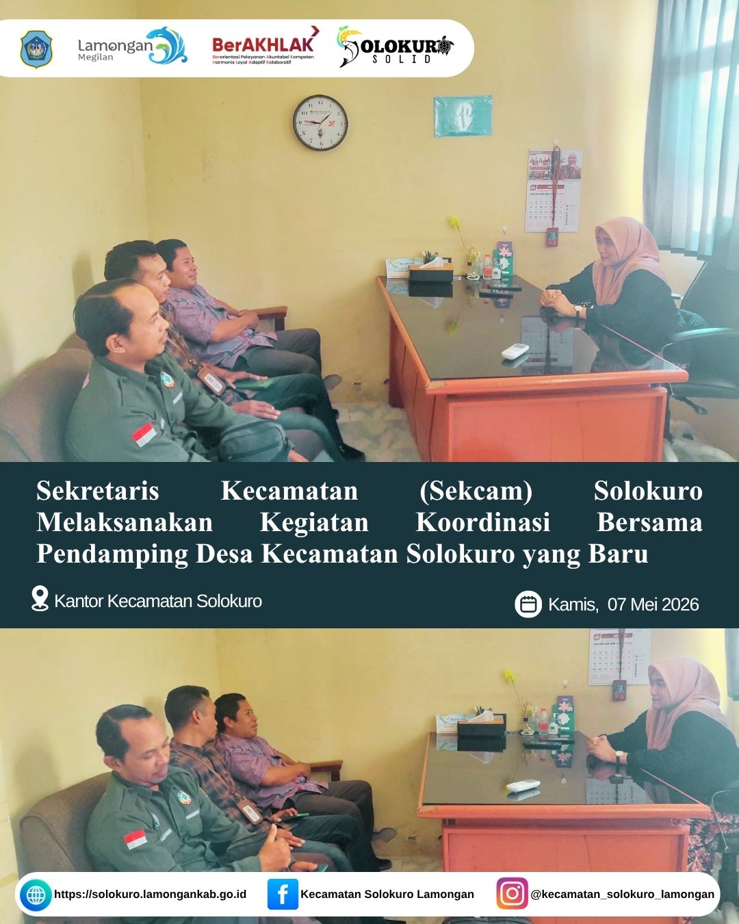 Foto: SEKCAM SOLOKURO LAKUKAN KOORDINASI BERSAMA PENDAMPING DESA KECAMATAN SOLOKURO YANG BARU