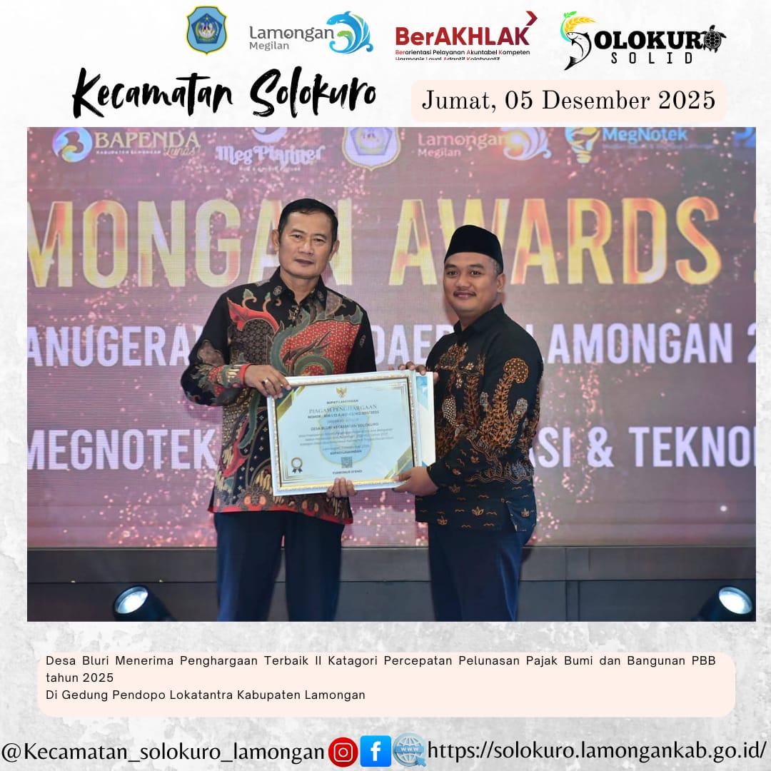 Foto: DESA BLURI TERCEPAT II DALAM PELUNASAN PBB-P2 KATAGORI KECAMATAN KELAS II