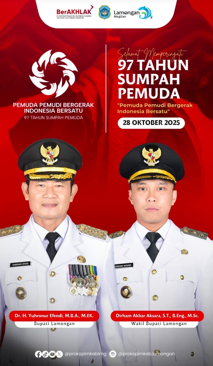 Foto: UCAPAN HARI SUMPAH PEMUDA DARI BUPATI WAKIL BUPATI LAMONGAN