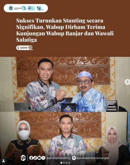 Foto: Sukses Turunkan Stunting secara Signifikan, Wabup Dirham Terima Kunjungan Wabup Banjar dan Wawali Salatiga