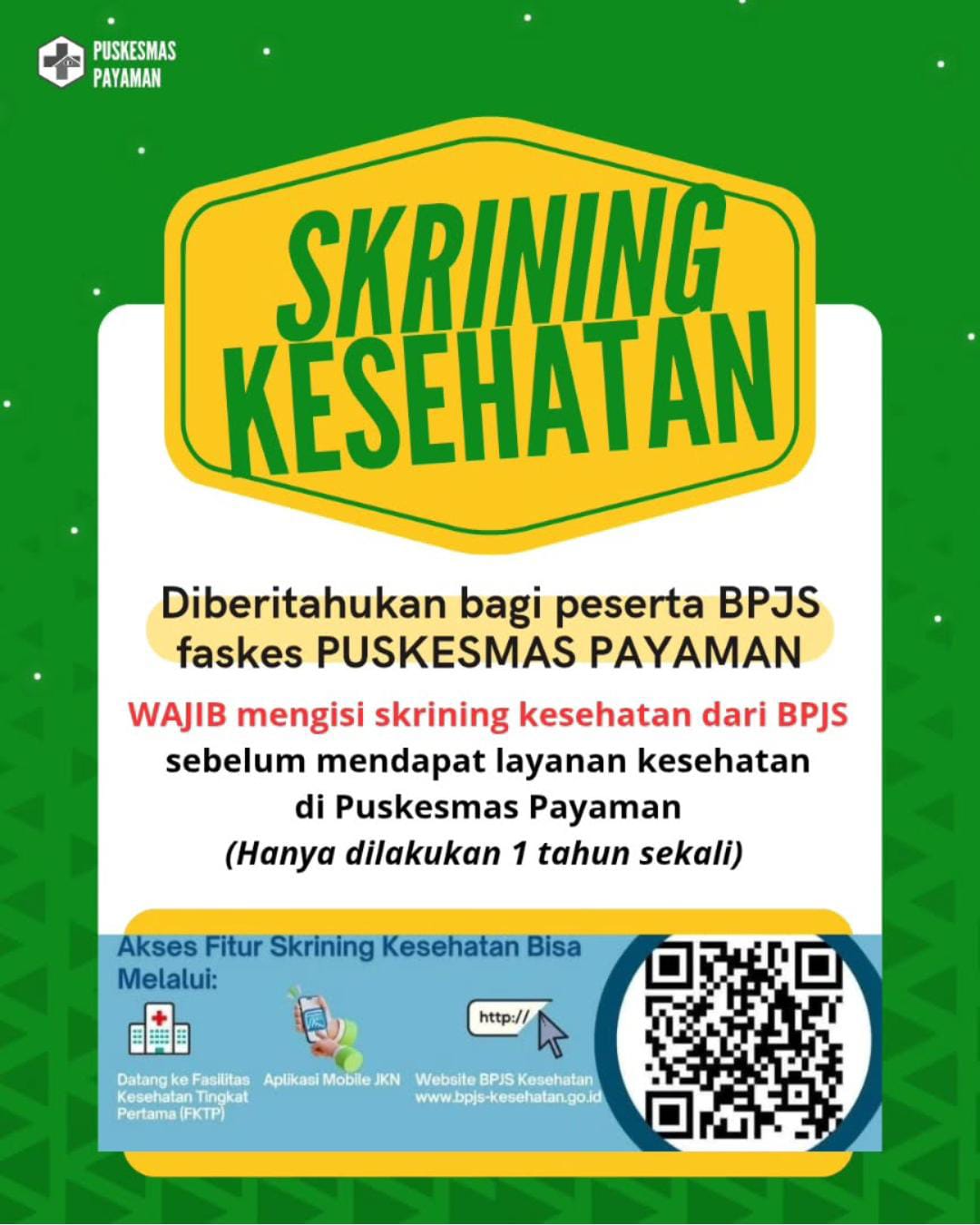 Foto: SKRINING KESEHATAN PUSKESMAS PAYAMAN