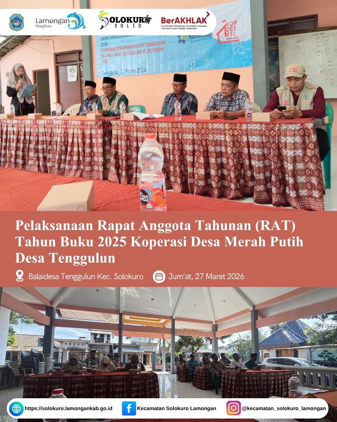 Foto: PELAKSANAAN RAPAT ANGGOTA TAHUNAN (RAT) TAHUN BUKU 2025 KOPERASI DESA MERAH PUTIH DESA TENGGULUN