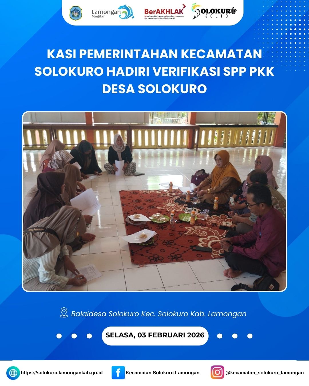 Foto: KASI PEMERINTAHAN KECAMATAN SOLOKURO HADIRI VERIFIKASI SPP PKK DESA SOLOKURO