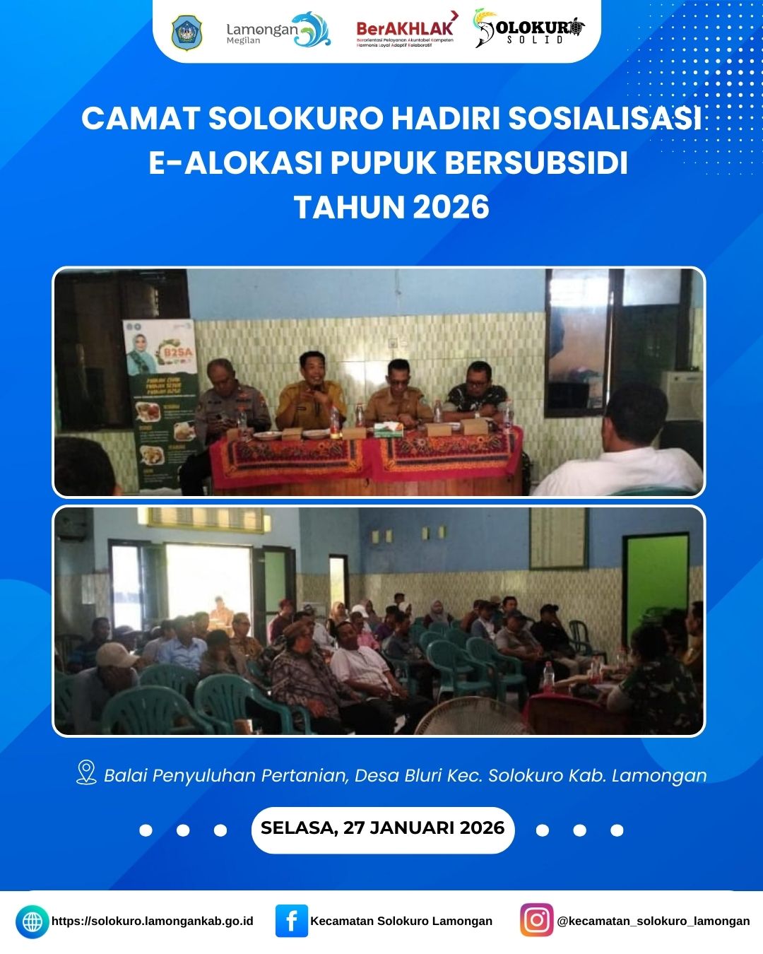 Foto: CAMAT SOLOKURO HADIRI SOSIALISASI E-ALOKASI PUPUK BERSUBSIDI TAHUN 2026