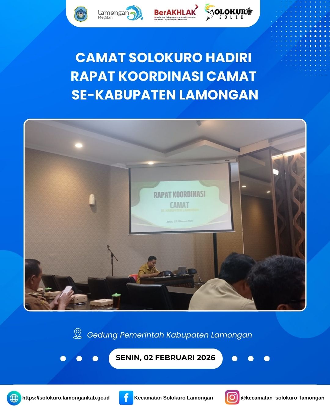 Foto: CAMAT SOLOKURO HADIRI RAPAT KOORDINASI CAMAT SE-KABUPATEN LAMONGAN