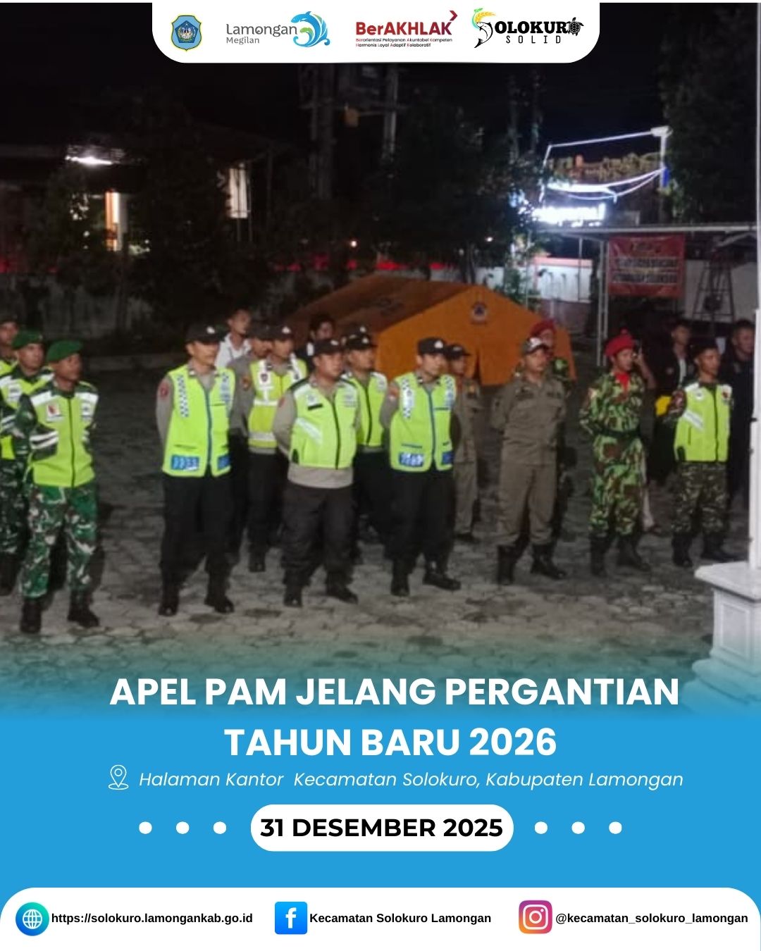 Foto: APEL PAM JELANG PERGANTIAN TAHUN BARU 2026 DI KECAMATAN SOLOKURO