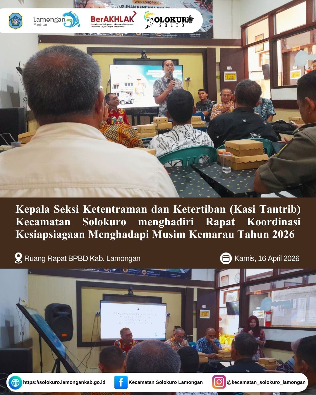 Foto: KASI TANTRIB KECAMATAN SOLOKURO HADIRI RAPAT KOORDINASI KESIAPSIAGAAN MENGHADAPI MUSIM KEMARAU TAHUN 2026