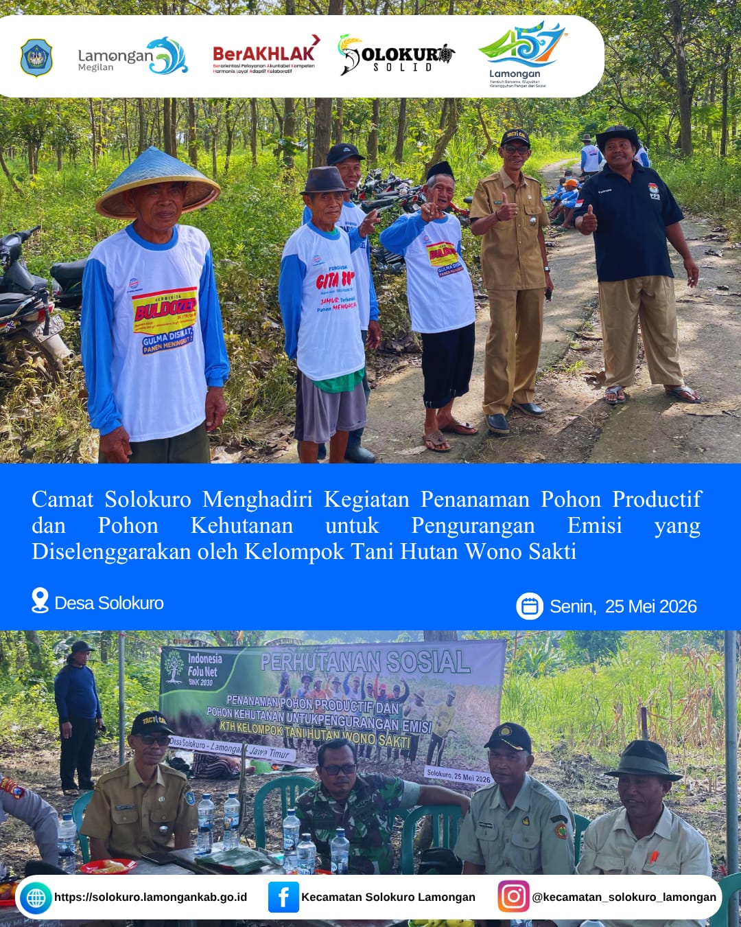 Foto: PENANAMAN POHON PRODUKTIF DAN POHON KEHUTANAN UNTUK PENGURANGAN EMISI DISELENGGARAKAN OLEH KELOMPOK TANI HUTAN "WONO SAKTI"