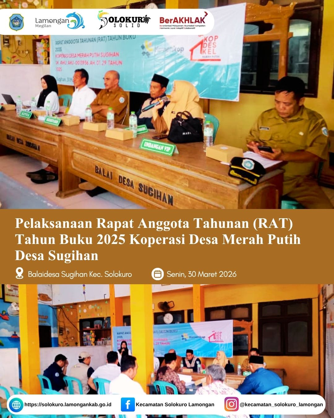Foto: PELAKSANAAN RAPAT ANGGOTA TAHUNAN (RAT) TAHUN BUKU 2025 KOPERASI DESA MERAH PUTIH DESA SUGIHAN