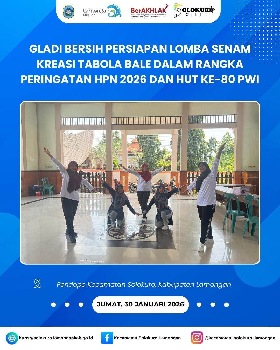 Foto: GLADI BERSIH PERSIAPAN LOMBA SENAM KREASI TABOLA BALE DALAM RANGKA PERINGATAN HPN 2026 DAN HUT KE-80 PWI