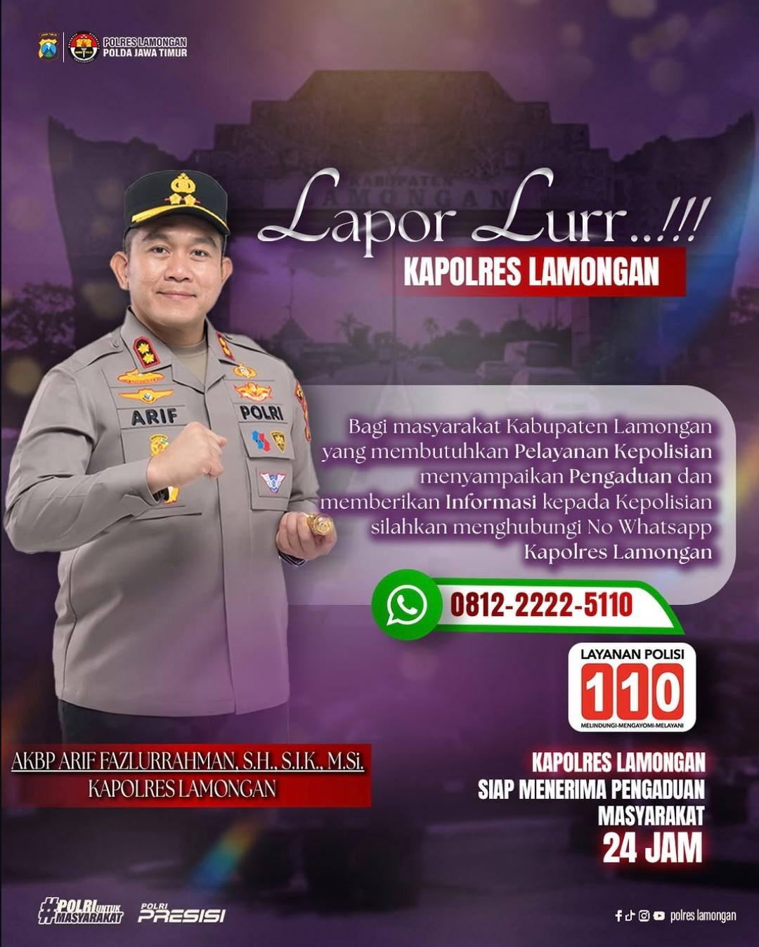 Foto: LAPOR LURRRR!! KAPOLRES LAMONGAN