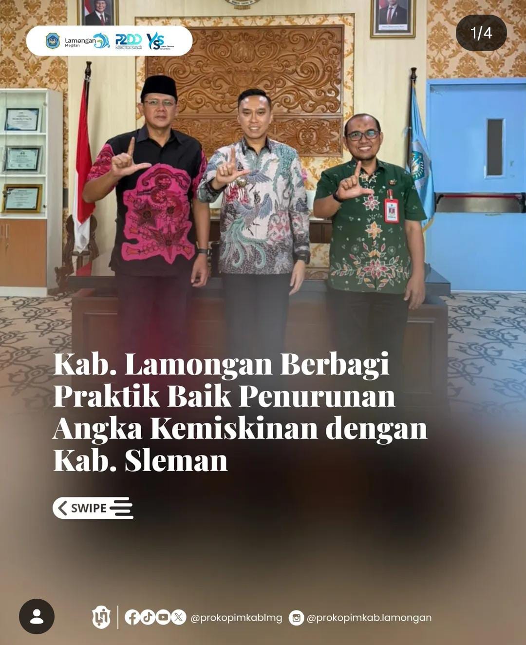 Foto: Kab. Lamongan Berbagi Praktik Baik Penurunan Angka Kemiskinan dengan Kab. Sleman