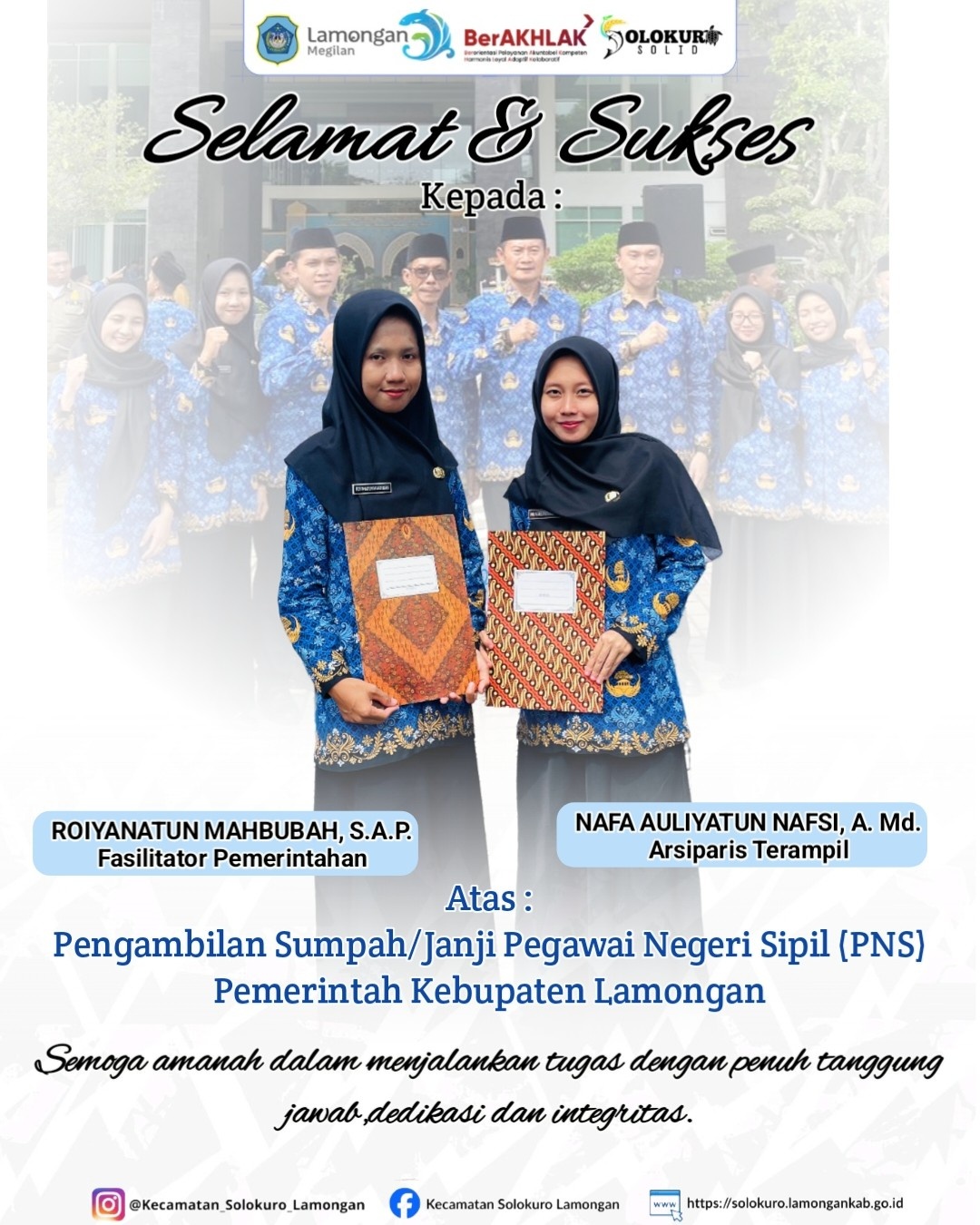 Foto: PENGAMBILAN SUMPAH/JANJI SEBAGAI PEGAWAI NEGERI SIPIL (PNS) PEMERINTAH KABUPATEN LAMONGAN