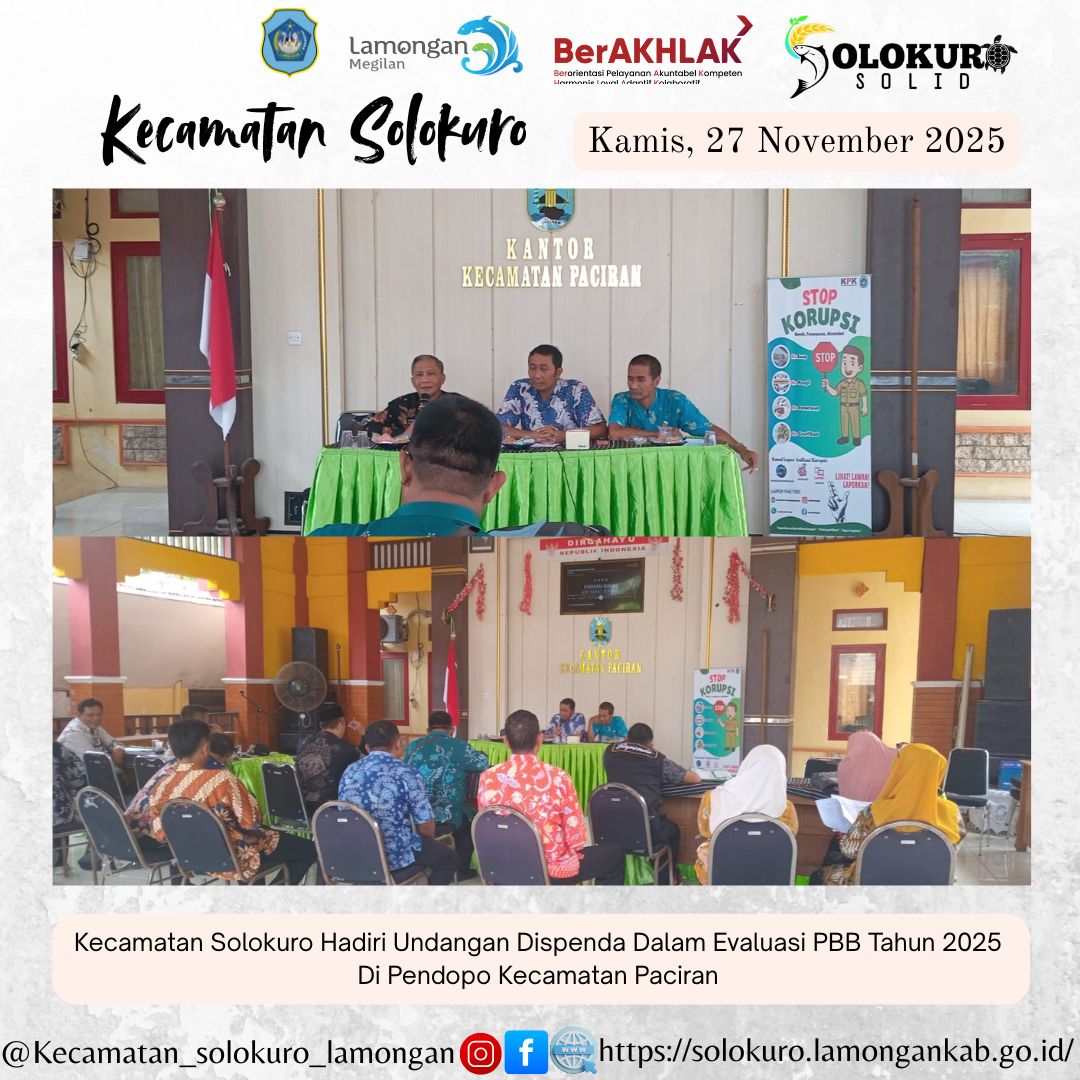 Foto: KECAMATAN SOLOKURO HADIRI UNDANGAN DISPENDA DALAM EVALUASI PBB TAHUN 2025 DI PENDOPO KECAMATAN PACIRAN