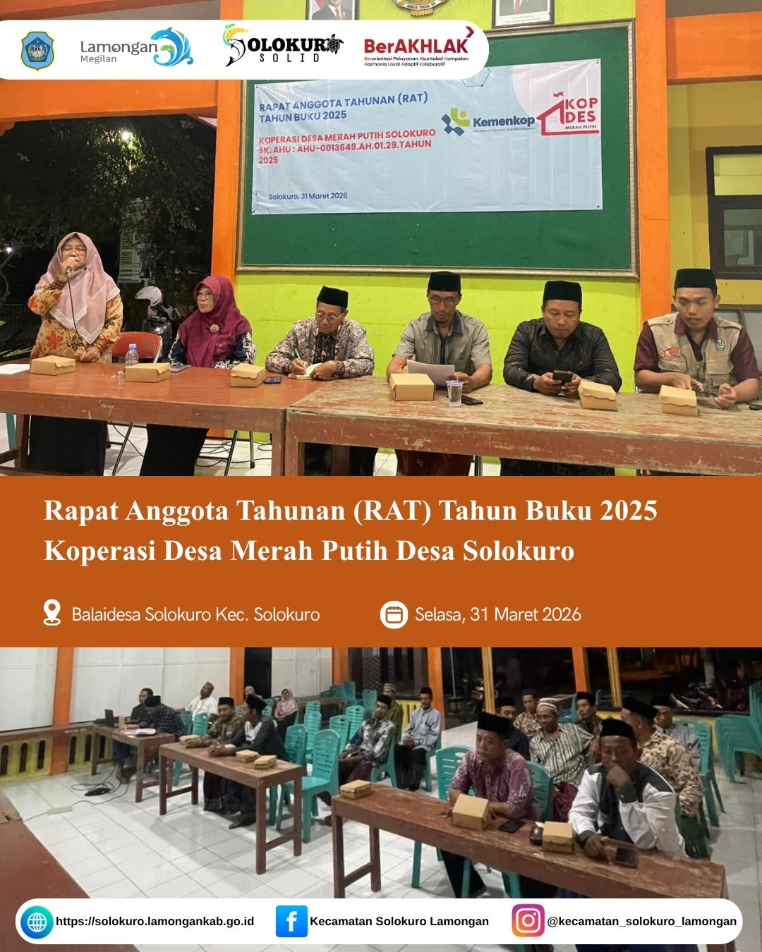 Foto: PELAKSANAAN RAPAT ANGGOTA TAHUNAN (RAT) TAHUN BUKU 2025 KOPERASI DESA MERAH PUTIH DESA SOLOKURO