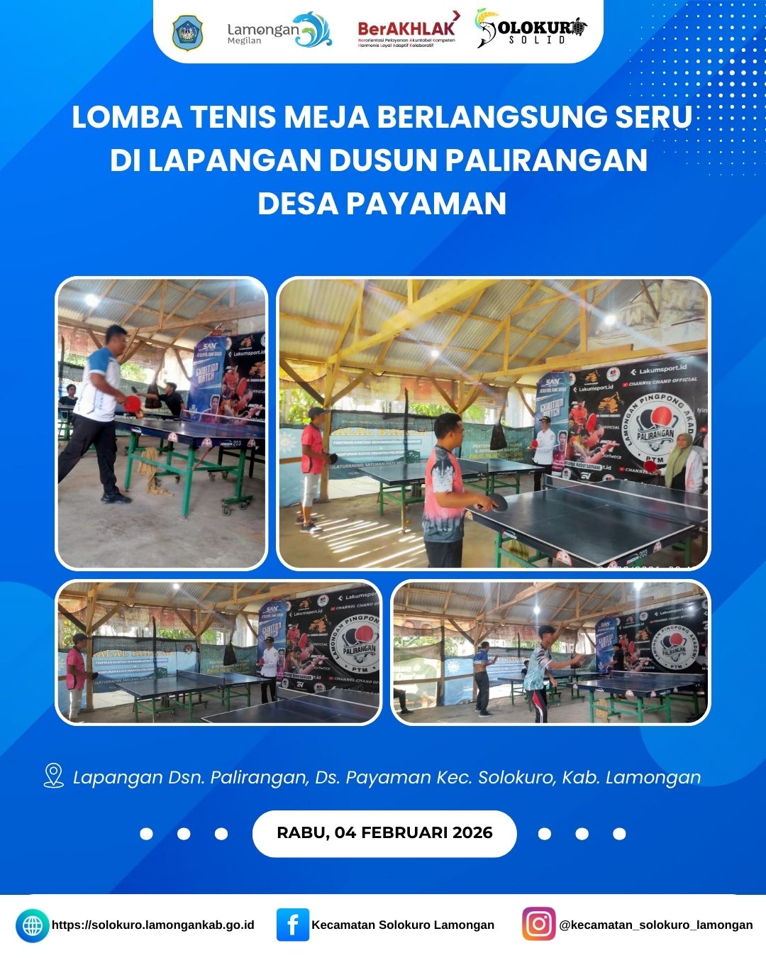 Foto: LOMBA TENIS MEJA BERLANGSUNG SERU DI LAPANGAN DUSUN PALIRANGAN DESA PAYAMAN