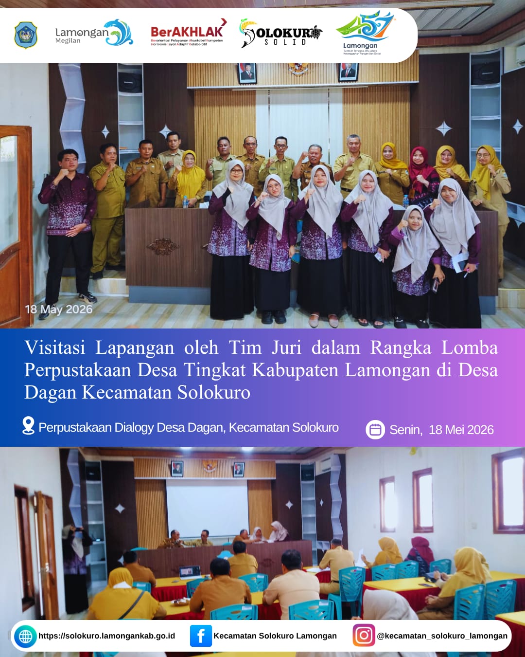 Foto: Visitasi Lapangan di Perpustakaan Dialogy dalam Rangka Lomba Perpustakaan Desa se-Kabupaten Lamongan