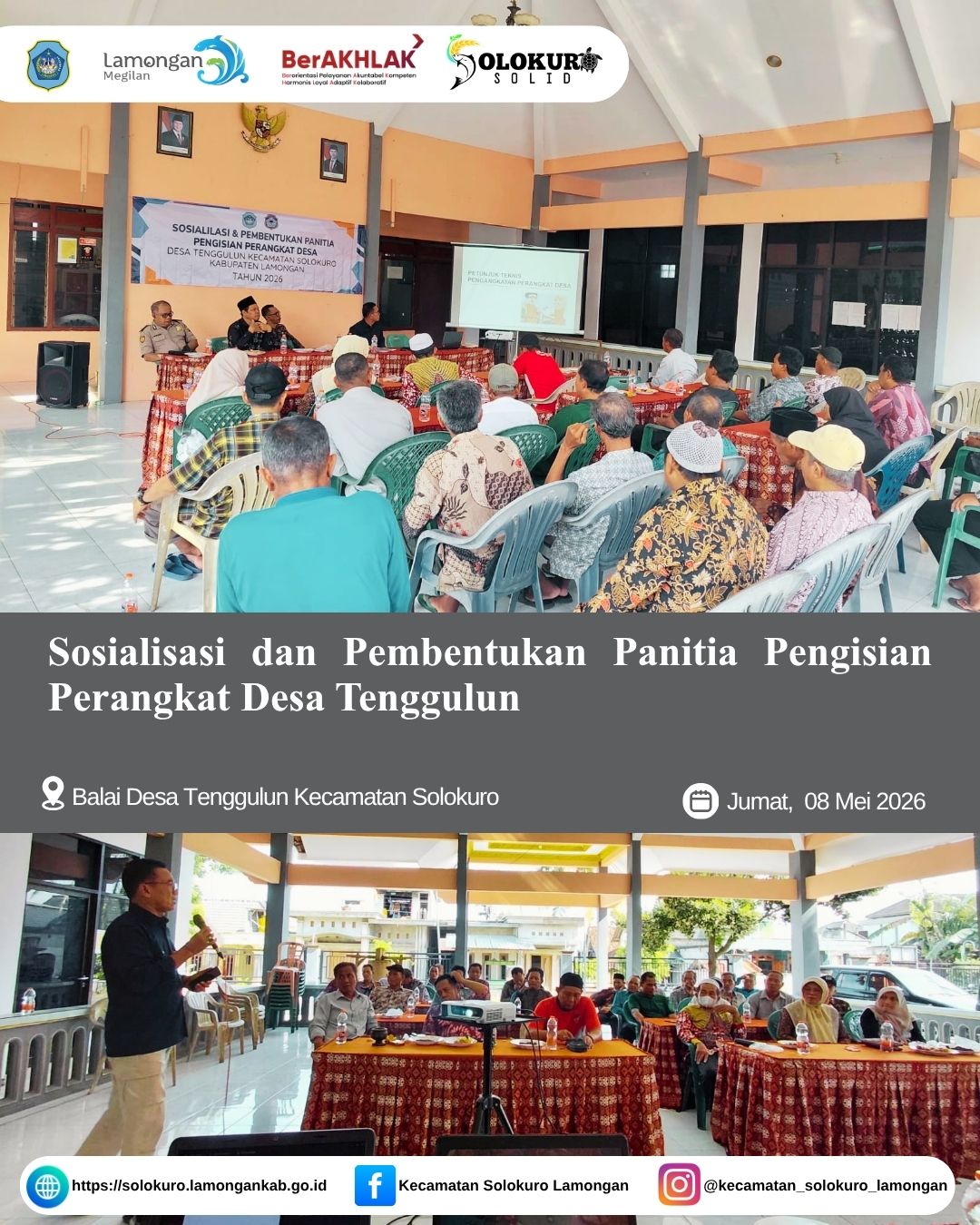 Foto: SOSIALISASI DAN PEMBENTUKAN PANITIA PENGISIAN PERANGKAT DESA TENGGULUN