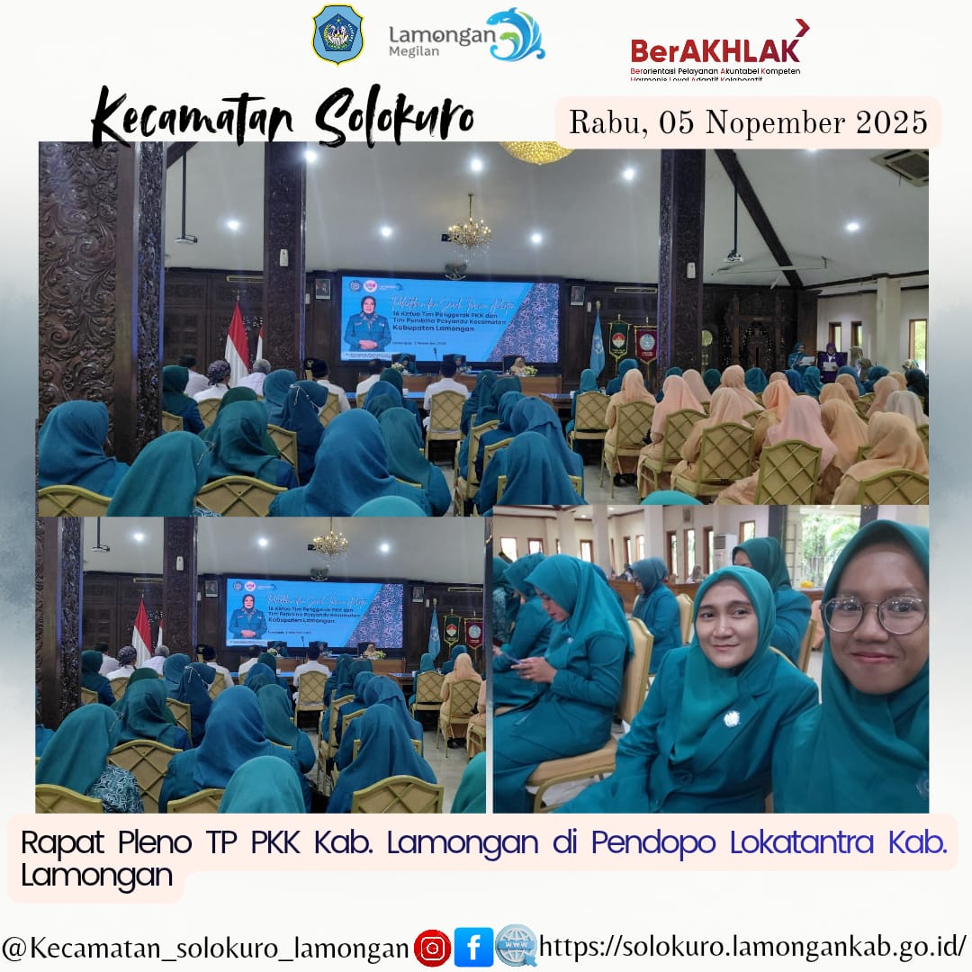 Foto: RAPAT PLENO TP PKK KABUPATEN LAMONGAN DI PENDOPO LOKATANTRA