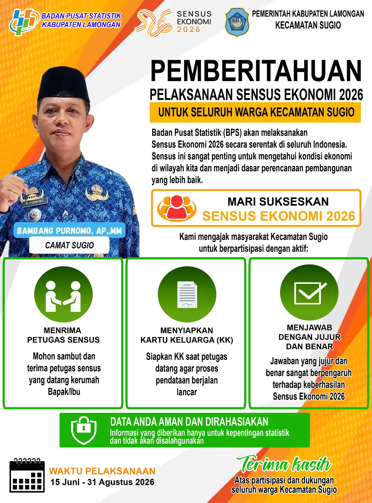 Foto: Pemberitahuan Pelaksanaan Sensus Ekonomi 2026