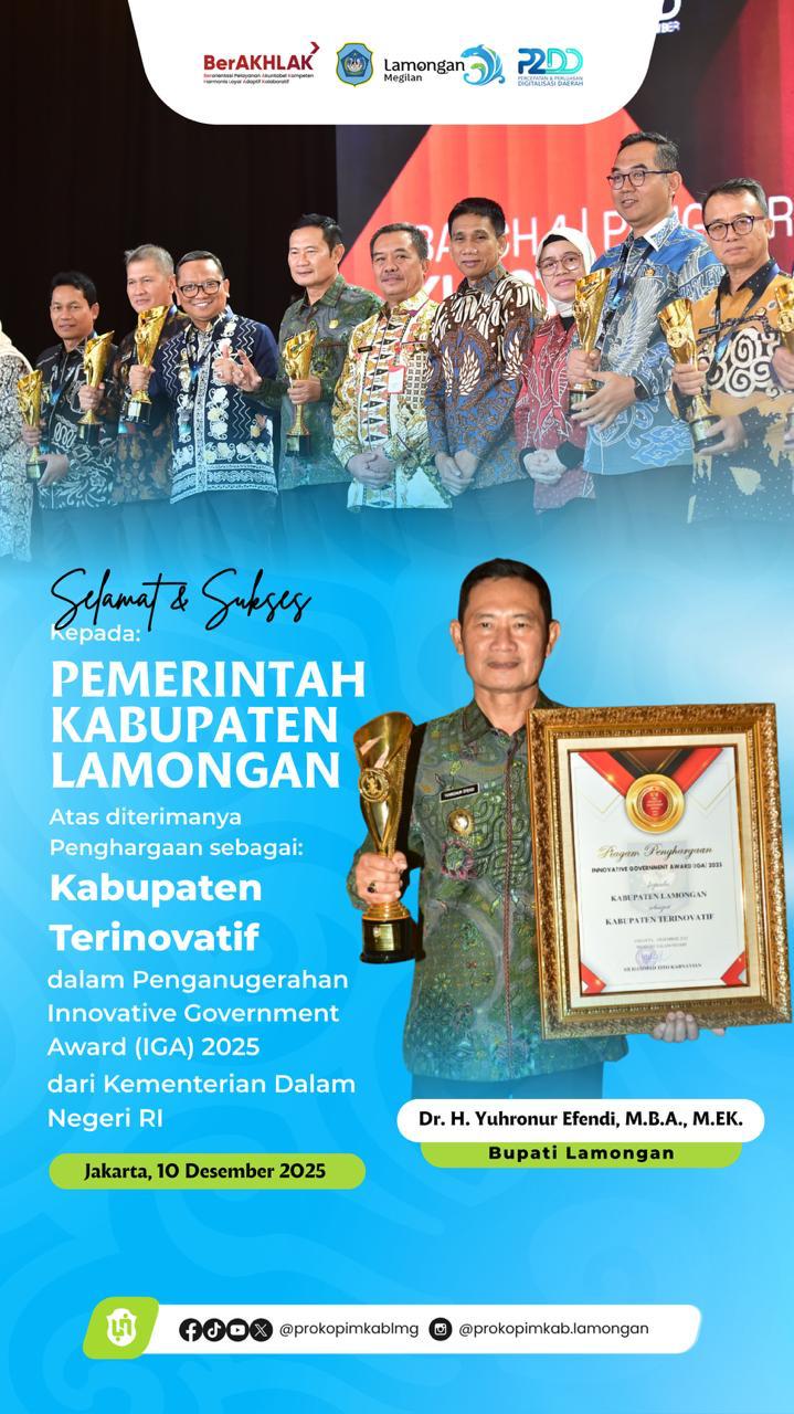 Foto: Pemerintah Kabupaten Lamongan Raih Penghargaan IGA 2025