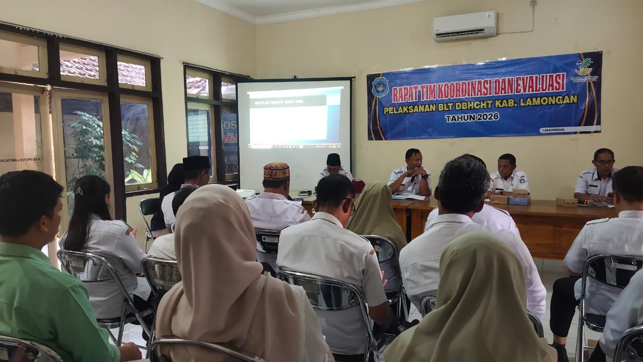 Foto: Rapat Tim Koordinasi dan Evaluasi Pelaksanaan BLT DBHCHT Kab.Lamongan Tahun 2026