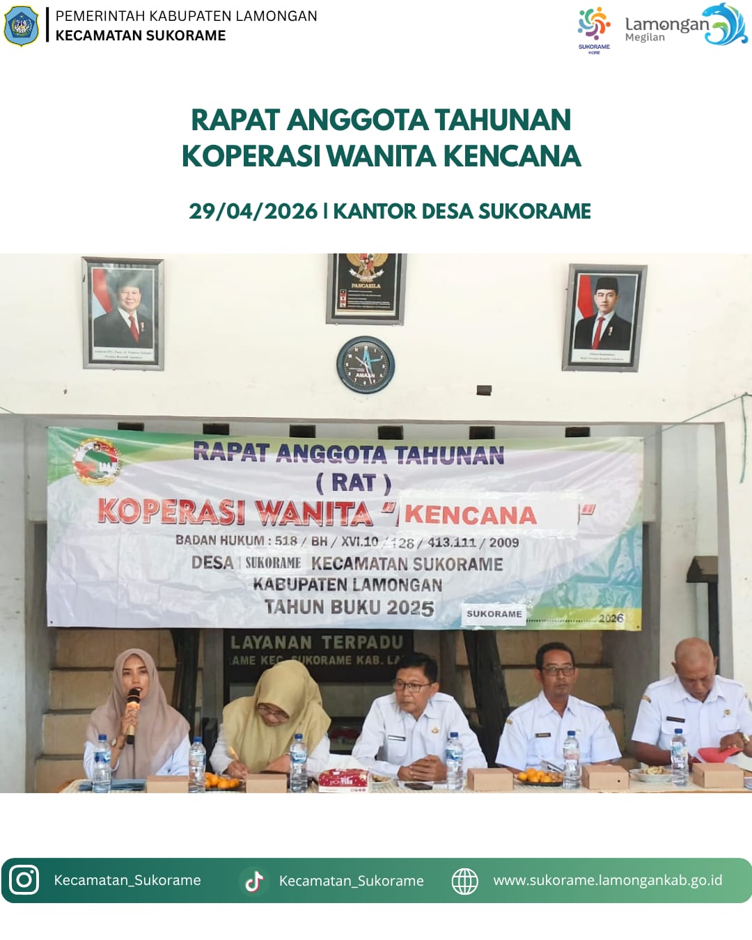 Foto: RAT Kopwan Kencana di Balai Desa Sukorame