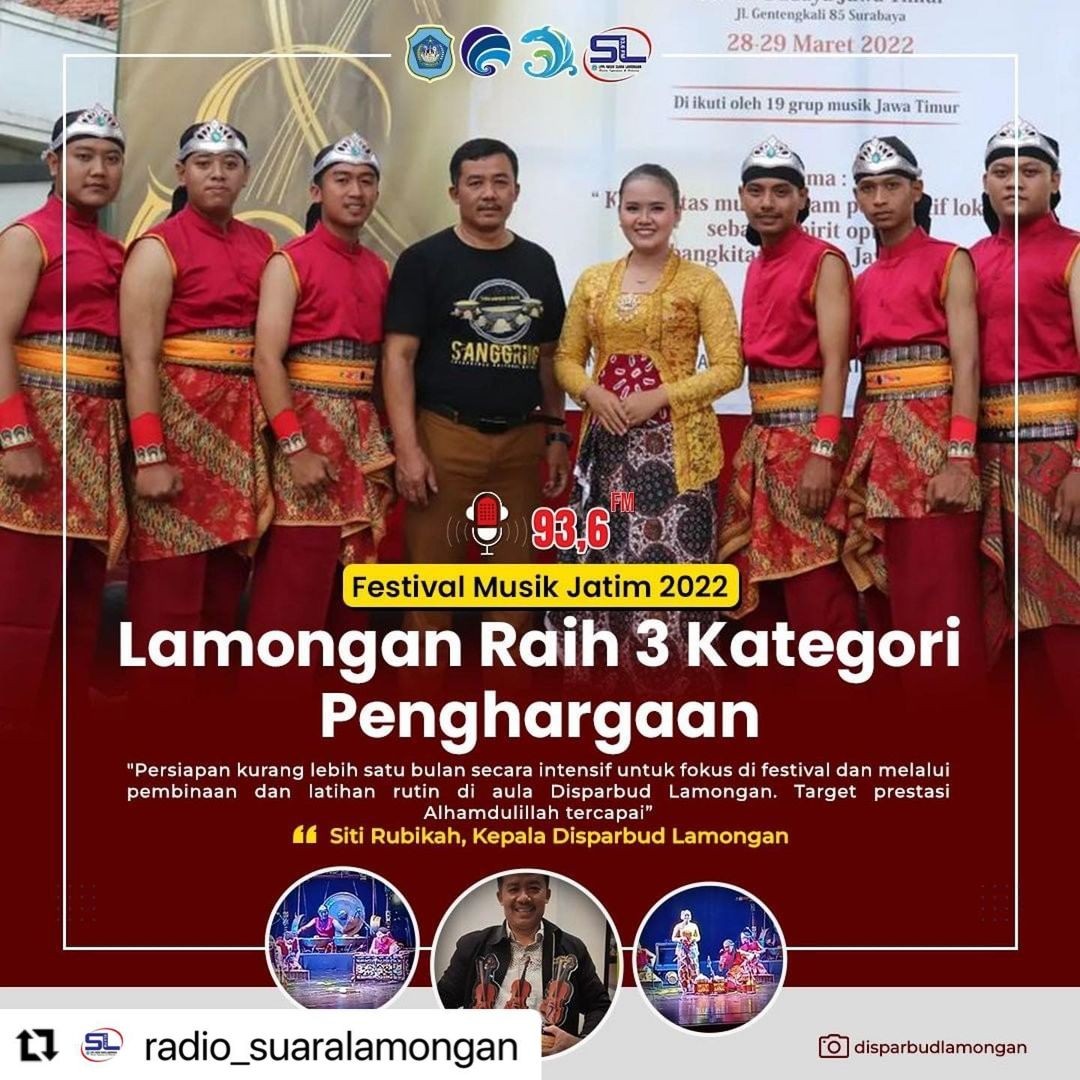 Lamongan Raih 3 Kategori Penghargaan dalam Festival Musik Jatim 2022