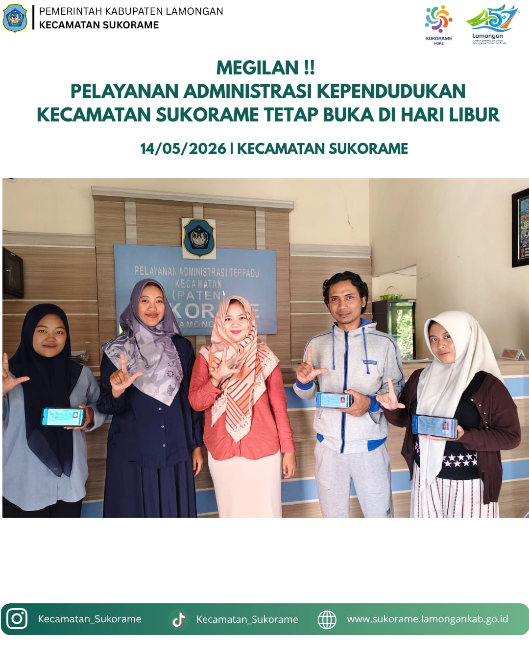 Foto: Pelayanan Adminduk kecamatan sukorame dihari libur tetap buka