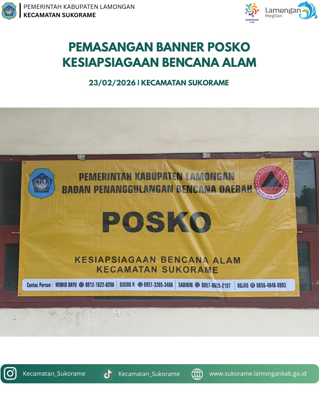 Pemasangan Banner Posko Kesiapsiagaan Bencana