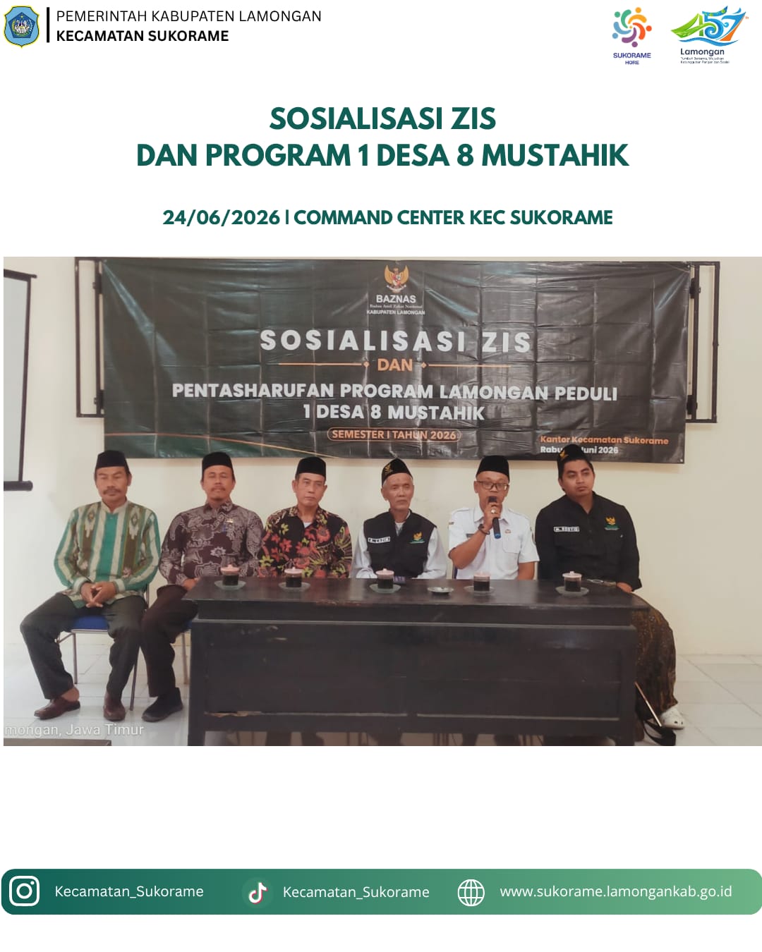 Foto: Sosialisasi Zakat, Infaq, dan Sedekah (ZIS) serta Pentasharufan Program 1 Desa 8 Mustahik