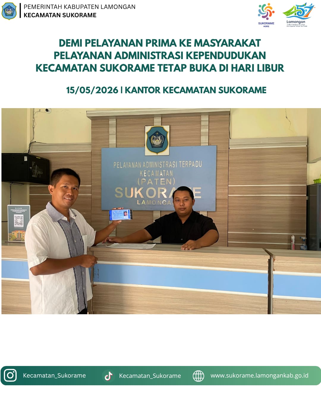 Foto: Pelayanan Adminduk kecamatan sukorame dihari libur tetap buka