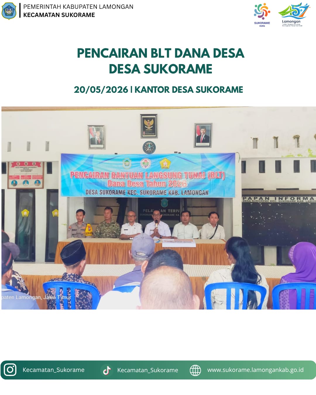Penyaluran Bantuan Langsung Tunai Dana Desa (BLT-DD) di Balai Desa Sukorame
